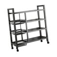 thumbnail image 2 of GROWTH TANK Storage Shelves with Wheels 4 Tier Metal Shelf Rack for Office Closet Garage 90cmx108cm, 2 of 9