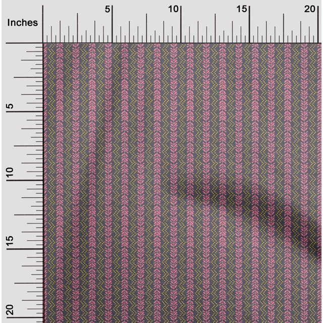 oneOone Cotton Poplin Fabric Dotted Chevron & Leaves Block Print Fabric By Yard 42 Inch Wide