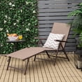 thumbnail image 2 of Costway Patio Folding Chaise Lounge Chair Outdoor Portable Reclining Lounger Beach Brown, 2 of 8