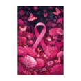 thumbnail image 2 of Chanana Breast Cancer Awareness Garden Flag Double Sided Outdoor Breast Cancer Pink Ribbon Butterfly Decorations Support Peace Hope Power Faith Holiday Small Yard Outdoor Decoration 12 X 18 In, 2 of 6