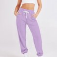 thumbnail image 2 of Posijego Women's Running Jogger Drawstring Elastic Waist Sweat Pants Solid Color Casual Athletic Pants, 2 of 5