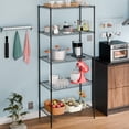 thumbnail image 2 of Large Wire Shelving Unit 5-Tier Metal Storage Shelves Heavy Duty Garage Shelving Adjustable Storage Shelf Rack with Leveling Feet for Home Kitchen Garage 14"" Dx23.8 Wx60 H Black, 2 of 5