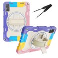 thumbnail image 1 of XYX 3in1 Rotating Stand Case for Xiaomi Redmi Pad 10.6 inch Released 2022 with Hand/Shoulder Strap, Shockproof Rugged, Colorful Pink, 1 of 7