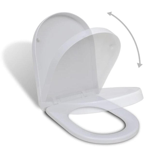 Siège de Toilette Blanc à Fermeture Douce Carré