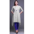 thumbnail image 2 of Bimba Kurti Asymétrique Imprimée Pannahazar Bleue pour Femmes Robe d'Été Indienne Tunique Petit, 2 of 6