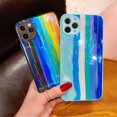 thumbnail image 2 of Compatible with iPhone Case,Bling Glitter Rainbow Pattern Hard PC Back Stripe Girls Woman Frosted Soft TPU Bumper Silicone Case for iPhone XS MAX (Red), 2 of 7