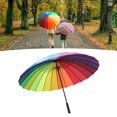 thumbnail image 3 of Long Handled Umbrella, Large Straight Umbrella  for Gift Navy Blue,Wine Red,Rainbow, 3 of 8