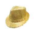 thumbnail image 1 of Eandarui Women Men Sequin Fedora Hat Disco Hat Jazz Dance Hat Hip-Hop Rapper Stage Performance Gold One Size, 1 of 4