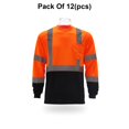 thumbnail image 1 of Radyan 2-Tones Mesh Reflective Long Sleeve Safety T-Shirt - 12 Pack, 100% Polyester, Size: Adult, 1 of 5