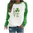 thumbnail image 2 of Chemises pour Femmes Décontractées Manches Longues Col Rond Hauts Chemises Amples Blouse Imprimé Graphique Chandail en Molleton Chemises de la Saint-Patrick pour Femmes, 2 of 4