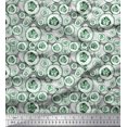 thumbnail image 1 of Soimoi Green Rayon Fabric Cucumber Vegetable Print Sewing Fabric Yard 56 Inch Wide, 1 of 2