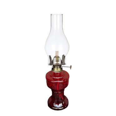 Rustic Oil Lamp Vintage Glass Coal Lamp Oil Lamps for Indoor Use Home Decor Lighting Oil Lantern Red