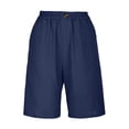 thumbnail image 4 of Women's Casual Elastic Shorts with Button Closure and Pockets Versatile Wide Leg Design for Everyday Wear, 4 of 5