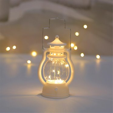 Lampe à Huile LED de Noël - Lanterne Suspendue à Piles, 12,5 x 7,7 cm Lumière Décorative en Plastique et Métal pour Fête, Arbre, Porche - 1 Pack
