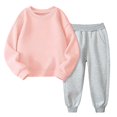 thumbnail image 1 of LIJCC Girls Fall And Winter Padded Round Neck Sweater Pants Two Piece Suit, 1 of 4