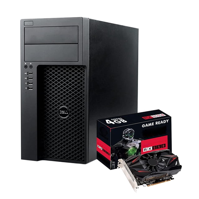 Tour de Bureau Gaming Dell Precision, AMD RX 550 4G GDDR5 (HDMI), Intel i5 -3.2 GHz, 32 Go RAM DDR4, 1 To (1000GB) SSD Drive, Clavier & Souris Gaming, Windows 10 Pro 64-bit - Remis à Neuf