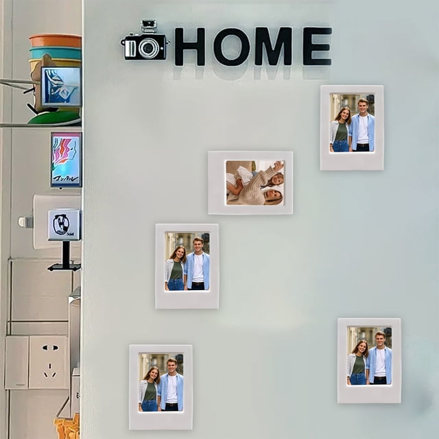Birdeem Magnetic Photo Frame,No-Drill Adhesive Fridge Magnet Picture Frame for Mini Instant Photos,Easy Display for Home Decor and Office