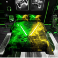 thumbnail image 1 of Erosebridal Ensembles de Literie Gaming Lightsaber Très Grand avec Couette, Insert de Couette Néon Lightning, Décor Mode Moderne, Réversible, 1 of 8