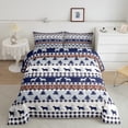 thumbnail image 2 of Cow Farmhouse Animal Down Comforter Queen,Boho Vintage Tribal Abstract Bedding Set Lightweight,Geometric Cattle Buff Comforter Set,Striped Pine Tree Duvet Insert,Reversible, 2 of 6