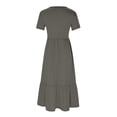 thumbnail image 5 of Robe d'Été pour Femmes 2024 Mode Grande Taille Décontractée à Manches Courtes Col Ras du Cou Robe Décontractée Fluide à Volants Maxi Robe de Plage avec Poches Rabais de 50 % Liquidation!, 5 of 5