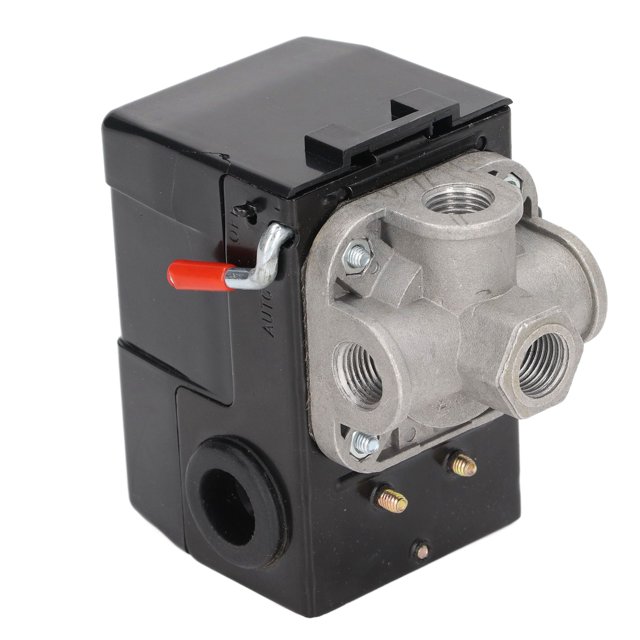 Air Compressor Pressure Switch, Manifold Pressure Switch Multi Usage 4 Port Power Saving 1/4in NPT Male Thread ABS For Industrial Use
