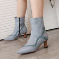 thumbnail image 5 of B91xZ Bottes de Motard pour Femmes Bottes de Combat Lacets Bottines, Bleu 7, 5 of 5