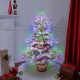 thumbnail image 2 of 4.5 FT prelit flocked potted pine tree,100 5mm dual led (warm white/multi),8 functions,329 tips, 2 of 3