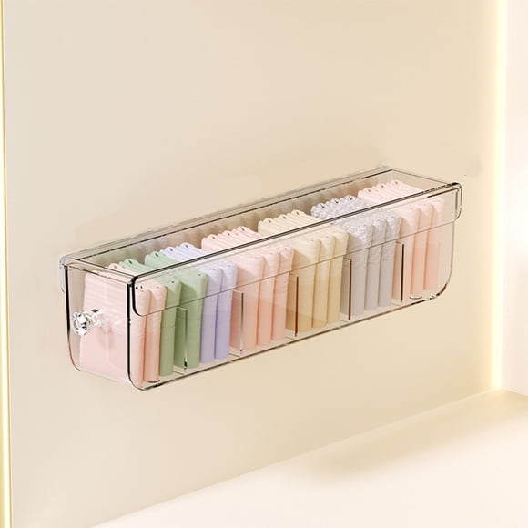 Danhjin Storage Chest Underwear Storage Box Socks and Underwear Storage Box Transparent Wall-hanging Drawer Type Household Divider Punch- Storage Box