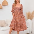 thumbnail image 1 of PEZHADA Mode d'Automne pour Femmes,Vêtements de Maternité pour Femmes,Robe Longue Décontractée et Aguichant pour Femmes Enceintes avec Petite Impression Florale en Mousseline à Col et Manches Longues, 1 of 5