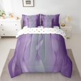 thumbnail image 2 of YST Gradient Lilac and Grey 7-Piece Comforter Set, Full Size – Abstract Ombre Art, 2 of 5