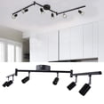 thumbnail image 1 of 6 Light LED Track, Lighting Kit Rotatable Lamp Head 6 Way Ceiling Spotlight GU10 Base Socket 85-265VBlack Light for Bulbs Home Decoration 85-265V Bulb Not Included Black, 1 of 8