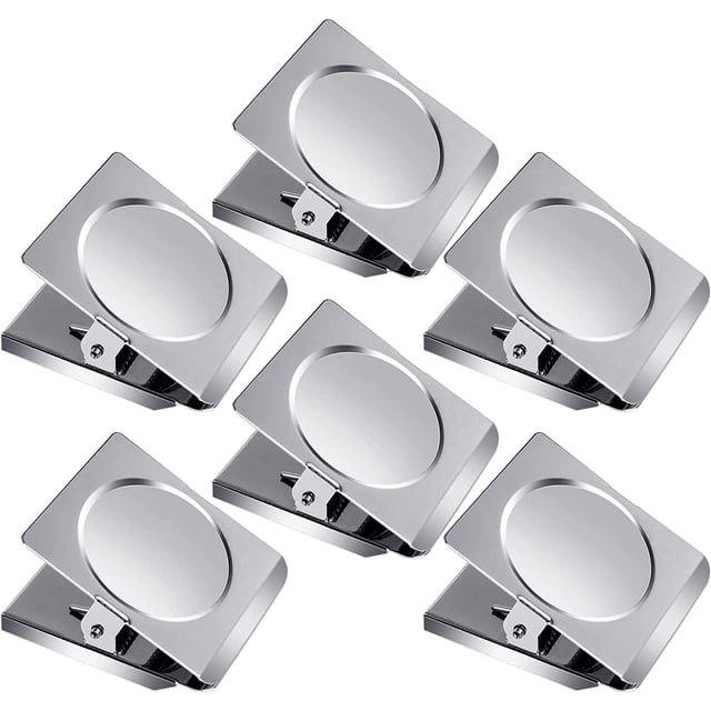 JIAIA Pinces Magnétiques Surdimensionnées, Acier Inoxydable, Lot de 6