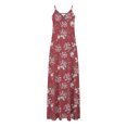thumbnail image 4 of Pompotops Robes d'Été pour Femmes Décontractées Boho Imprimées à Bretelles Anneau Plage Longue Robe Maxi avec Poches, 4 of 5