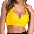 thumbnail image 3 of EQWLJWE Womens Fashion Sexy Solid Color Swimsuit Halter Backless Bikini Tops, 3 of 6