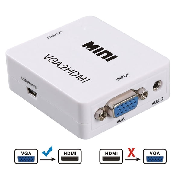 EZONEDEAL VGA To HDMI Converter 1080P HD Adapter With Audio Cable For HDTV PC Laptop TV US