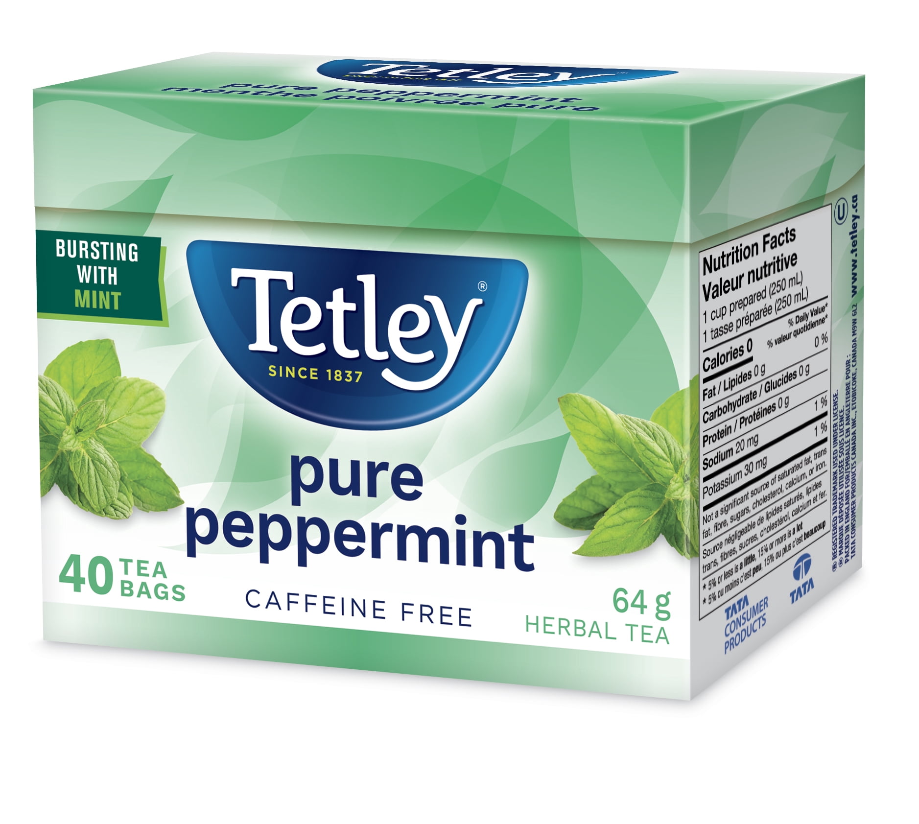 Tetley Pure Peppermint Tea, 40 bags