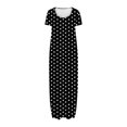thumbnail image 4 of fatyb Robes Maxi à Manches Courtes pour Femmes Col Ras du Cou Décontractées Longues Robes Imprimées Robes T-Shirt d'Été, 4 of 5
