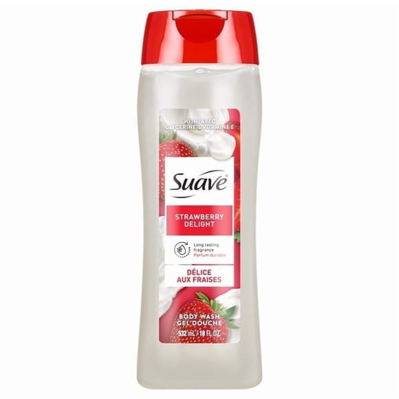 Suave Strawberry Delight Body Wash With Glycerin & Vitamin E, 532ml
