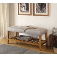 thumbnail image 1 of ACME Charla Bench in Light Gray & Oak, 1 of 3