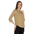 thumbnail image 2 of Inkmeso Stylish Mandarin Collar Top For Women Casual Solid Relaxed-Fit Zipper Front Tunic, 2 of 7