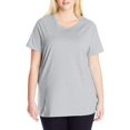 thumbnail image 2 of Just My Size T-Shirt Col Rond à Manches Courtes en Jersey de Coton pour Femmes, 2X, Acier Clair, 2 of 2