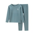 thumbnail image 1 of GDREDA Pyjama pour Enfants Automne et Hiver Ensemble de sous-Vêtements Chauds pour Enfants Plus Bébé Grands Enfants Manches Longues Garçon et Filles Col Rond Tenue d'Intérieur Pyjama Vert, 4-5 Ans, 1 of 3