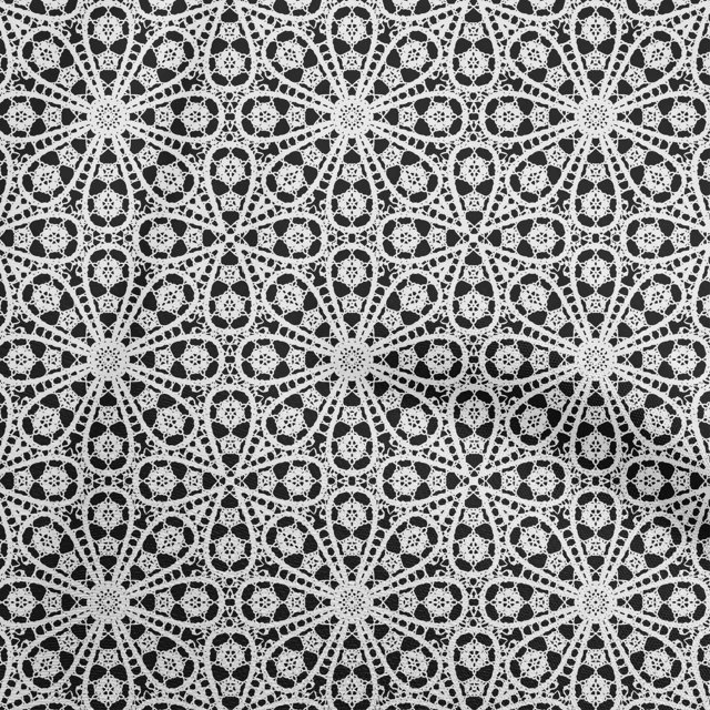 oneOone Cotton Silk Black Fabric Block Sewing Craft Projects Fabric Prints By Yard 42 Inch Wide-NF