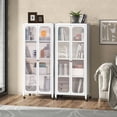 thumbnail image 4 of Costway Armoire de Rangement avec Roues et 2 Portes Translucides Tablettes Ajustables Buffet, 4 of 10