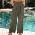 thumbnail image 2 of FNFYFH Clearance Breathable Ladies Linen Pants Solid Color Summer Long, 2 of 9