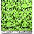 thumbnail image 1 of Soimoi Tissu Voile de Coton Vert Filigrane Damas Imprimé au Mètre 42 Pouces de Large, 1 of 3