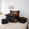 thumbnail image 5 of Electric Guitar Full Comforter Set 7 Pieces Reversible Comforters Full Size Bed Set Bed in a Bag with Comforter,Golden Music Notes Sheets,Pillowcases & Shams,Musical Stringed Instruments Bedding Sets, 5 of 5