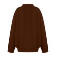 thumbnail image 4 of WEAIXIMIUNG Sweatshirt Women Plus Size Solid Color V Neck Long Sleeved Hoodless Sweatshirt for Women, 4 of 5