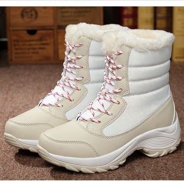 Pisexur Black Friday Deals 2022! EGNMCR Warm Snow Boots for Women Waterproof Winter Ankle Booties Outdoor Fur Lined Anti-Slip Cold Shoes