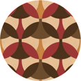 thumbnail image 1 of Ahgly Company Tapis Rond Lavable en Machine Intérieur Transitionnel Brun Sable Brun, 4 Pieds Rond, 1 of 7